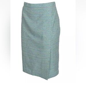 Stunning Moschino baby blue tweed shimmery threads skirt very rare